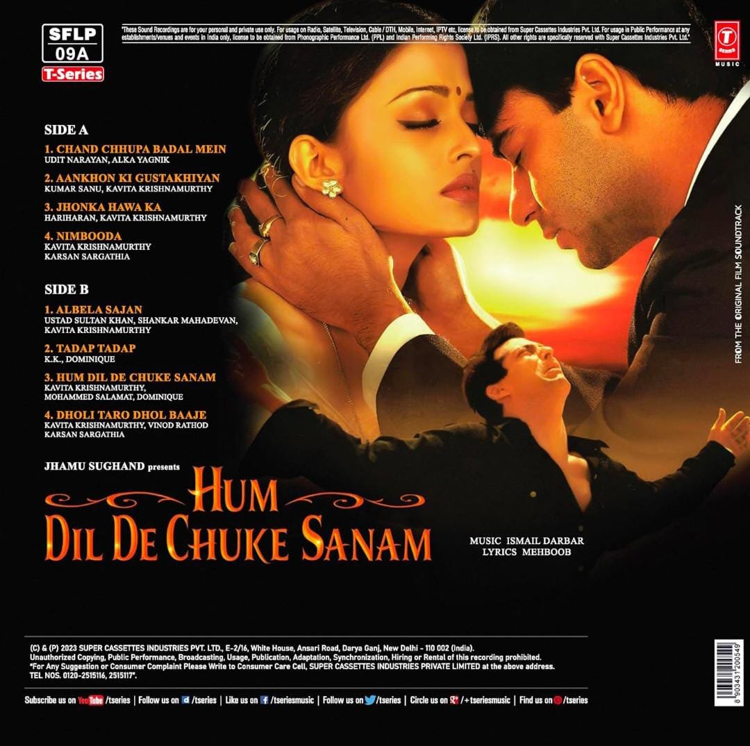 Hum Dil De Chuke Sanam – Lp Record - Image 2