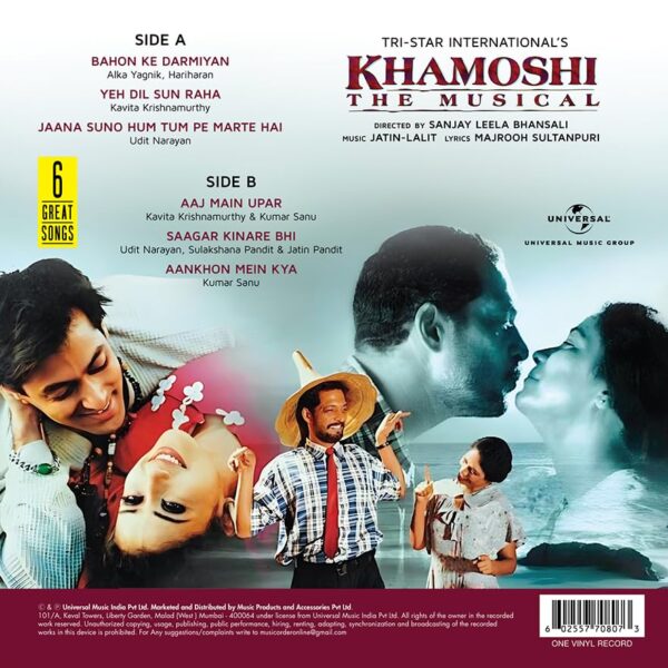 Khamoshi: The Musical, Jatin Lalit, Majrooh Sultanpuri, Vinyl Record, Lp - Image 2