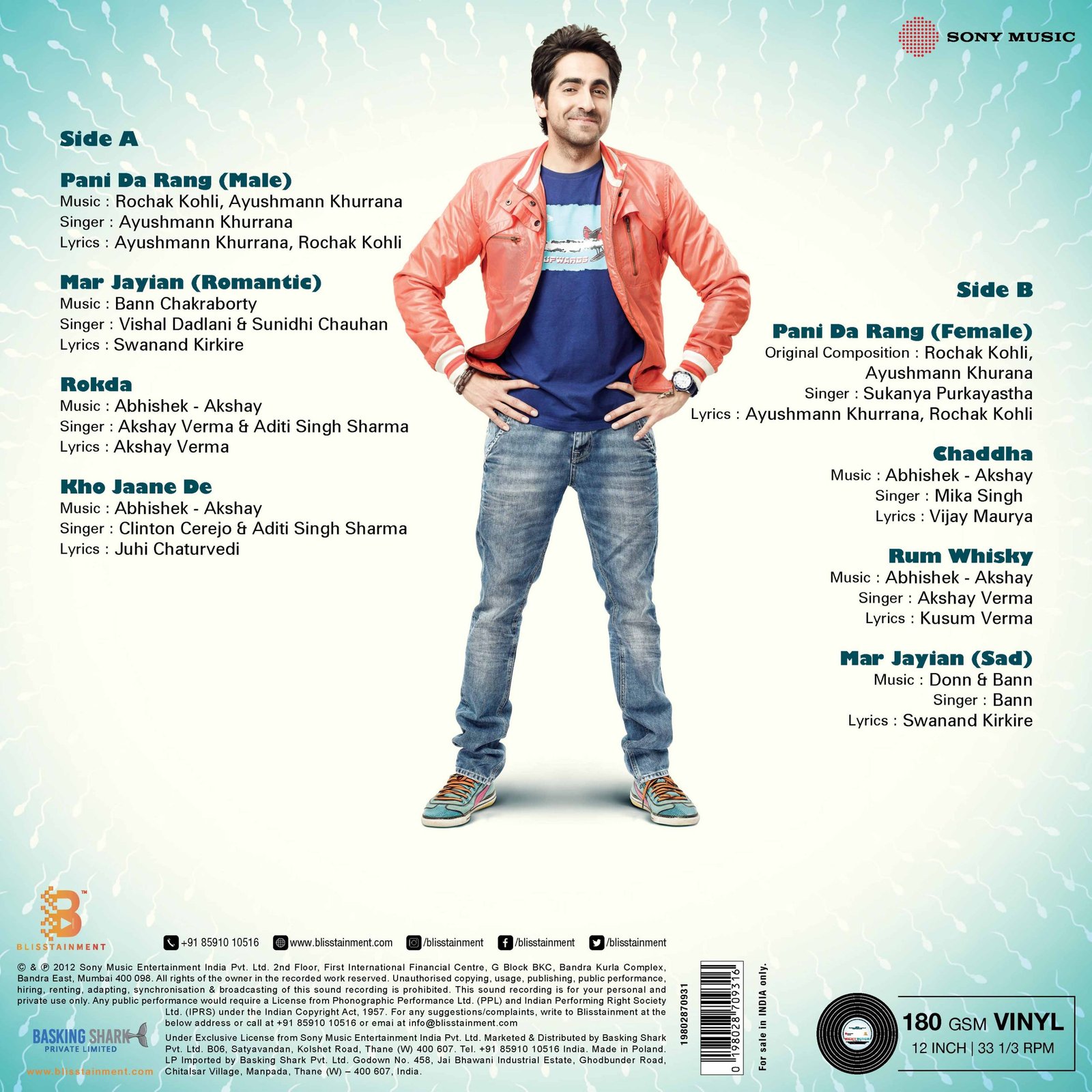 Vicky Donor, Rochak Kohli, Ayushmann Khurrana, Abhishek, Vinyl Record, Lp - Image 2