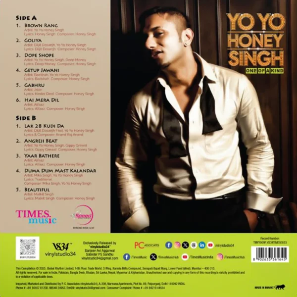 One of A Kind, Yo Yo Honey Singh, Vinyl Record, Lp - Image 2