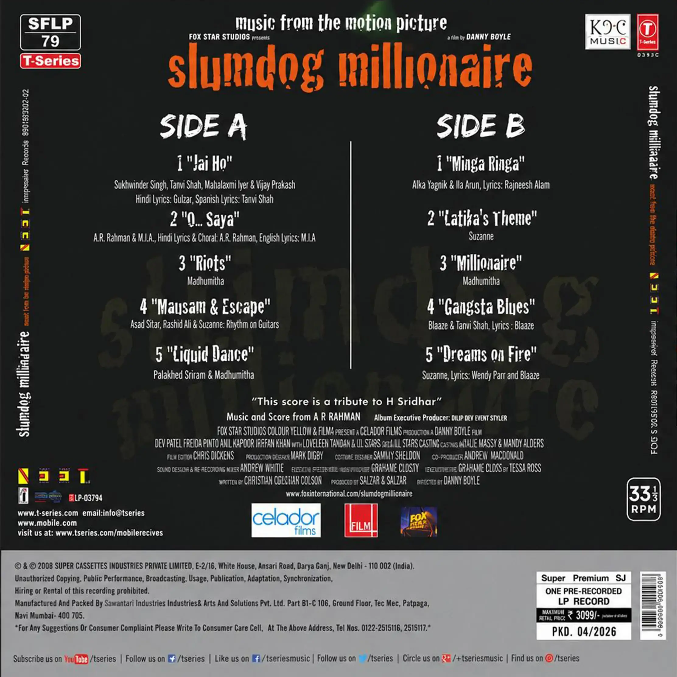 Slumdog Millionaire Vinyl Record - Image 3